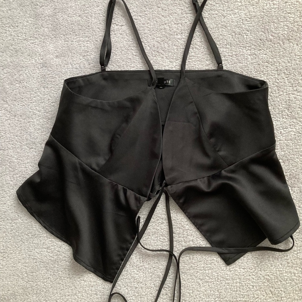 Dynamite Black Satin Cami - S